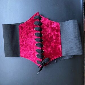 red and black corset